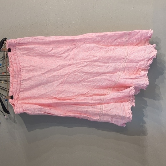 Ralph Lauren 100% Linen Asymmetrical Beachy Striped Midi Sz 14 Pull On Skirt Nwt - Picture 12 of 12